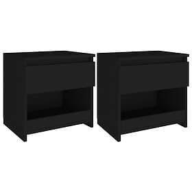 vidaXL Nightstand 2 pcs Black 40x30x39cm Engineered Wood 803446