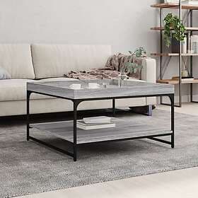vidaXL Soffbord grå sonoma 80x80x45 cm konstruerat trä och järn 832816