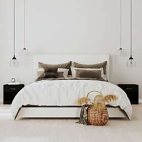 vidaXL Sängbord 2 st med låda svart 342583