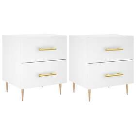 vidaXL Sängbord 2 st vit 40x35x47.5 cm konstruerat trä 827277