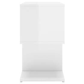 vidaXL Nightstand White High Gloss 50x30x51.5cm Constructed Wood
