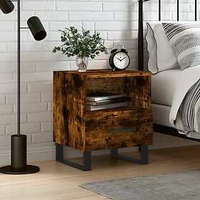 vidaXL Nightstand Smoke Brown Oak 40x35x47.5cm Constructed Wood 827494