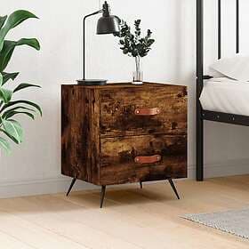 vidaXL Sängbord rökfärgad ek 40x35x47.5 cm konstruerat trä 827254