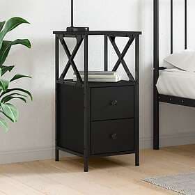 vidaXL Sängbord svart 34x35.5x70 cm konstruerat trä 825943
