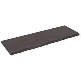 vidaXL Hyllplan mörkgrå 180x60x6 cm behandlad massiv ek 363843