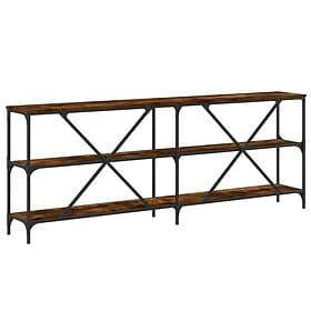 vidaXL Console Table Smoked Oak 200x30x75cm Engineered Wood and Iron 832860