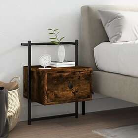 vidaXL Sängbord väggmonterat rökfärgad ek 35x30x51 cm konstruerat trä 833447