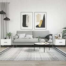 vidaXL Soffbord 2 st vit högglans 50x50x40 cm konstruerat trä 829449