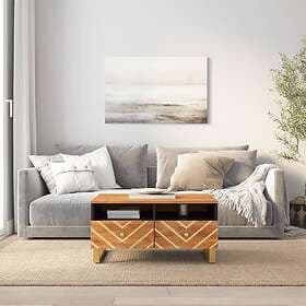 vidaXL Soffbord brun och svart 80x54x40 cm massivt mangoträ 356796