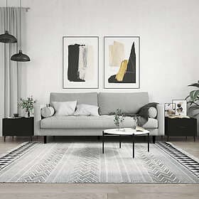 vidaXL Soffbord 2 st svart 50x50x40 cm konstruerat trä 829431
