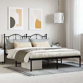 vidaXL Bed Frame med huvudgavel metall svart 160x200 cm 353442