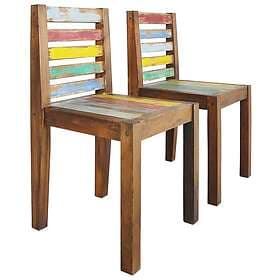 vidaXL Dining Chairs 2 pcs solid reclaimed wood