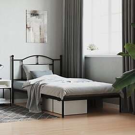 vidaXL Bed Frame med huvudgavel metall svart 107x203 cm 353435