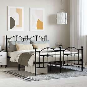 vidaXL Bed Frame med huvudgavel och fotgavel svart metall 140x190 cm 353457