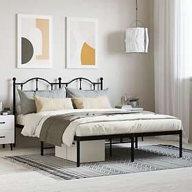 vidaXL Bed Frame med huvudgavel metall svart 140x200 cm 353440