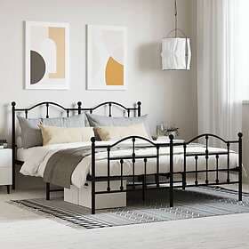 vidaXL Bed Frame med huvudgavel och fotgavel svart metall 160x200 cm 353460