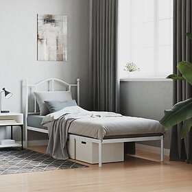 vidaXL Bed Frame med huvudgavel metall vit 80x200 cm 353479