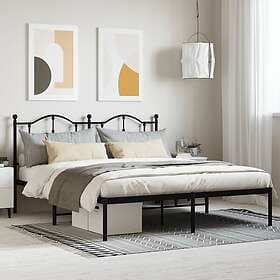 vidaXL Bed Frame med huvudgavel metall svart 183x213 cm 353444
