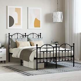 vidaXL Bed Frame med huvudgavel och fotgavel svart metall 120x200 cm 353455