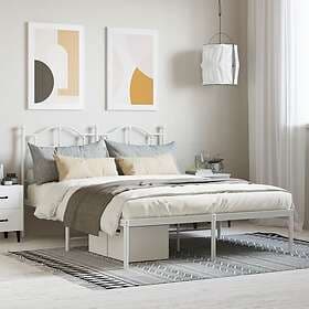vidaXL Bed Frame med huvudgavel metall vit 140x200 cm 353489