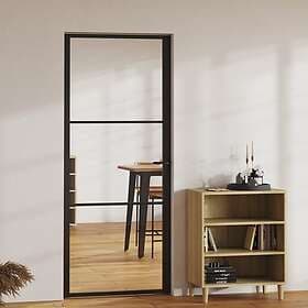 vidaXL Internal Door ESG-glass och aluminium 83x201.5 cm svart 151199