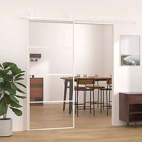 vidaXL Sliding Door ESG-glass och aluminium 90x205 cm vit 151660