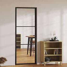 vidaXL Internal Door ESG-glass och aluminium 76x201.5 cm svart 151198