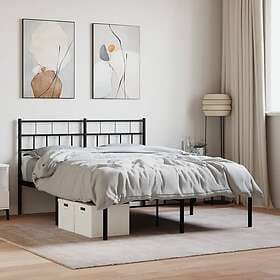 vidaXL Bed Frame med huvudgavel metall svart 150x200 cm 355661