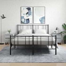 vidaXL Sängbord 2 st betonggrå 40x35x50 cm konstruerat trä 830693