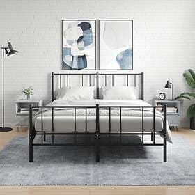 vidaXL Sängbord 2 st betonggrå 40x35x50 cm konstruerat trä 830629