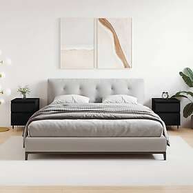 vidaXL Sängbord 2 st svart 40x35x50 cm konstruerat trä 830655