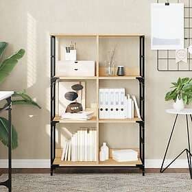vidaXL Bokhylla sonoma-ek 78.5x33x117.5 cm konstruerat trä 835250