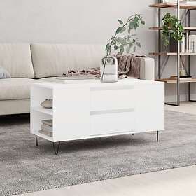 vidaXL Soffbord vit 102x44.5x50 cm konstruerat trä 830996