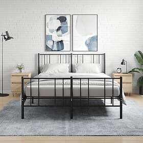 vidaXL Sängbord 2 st sonoma-ek 40x35x50 cm konstruerat trä 830675