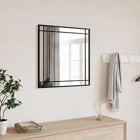 vidaXL Väggspegel svart 50x50 cm fyrkantig järn 358634