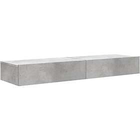 vidaXL TV Stand med LED-belysning 2 delar betonggrå 60x35x15.5 cm 842893