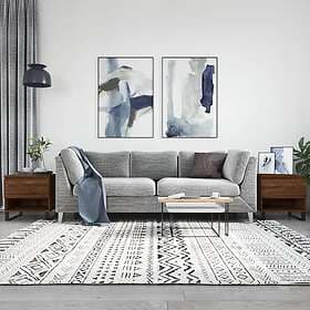 vidaXL Sidobord 2 st brun ek 50x46x50 cm konstruerat trä 830939