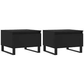vidaXL Soffbord 2 st svart 50x46x35 cm konstruerat trä 830879