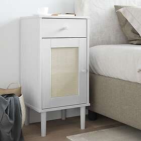 vidaXL Sängbord SENJA vit 40x35x80 cm massiv furu 358017