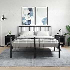 vidaXL Sängbord 2 st svart 40x35x50 cm konstruerat trä 830735