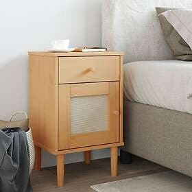 vidaXL Sängbord SENJA brun 40x35x65 cm massiv furu 358013