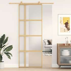vidaXL Sliding Door guld 76x205 cm frostat ESG-glass och aluminium 155193