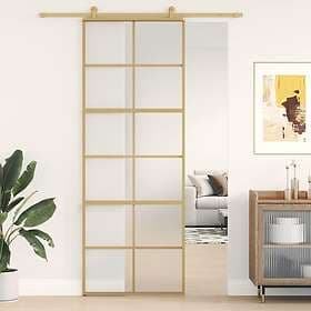 vidaXL Sliding Door guld 76x205 cm frostat ESG-glass och aluminium 155169