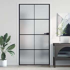 vidaXL Internal Door svart 102.5x201.5 cm härdat glass och aluminium slim 155131