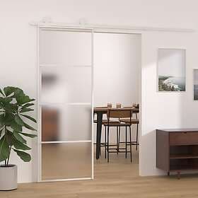 vidaXL Sliding Door frostat ESG-glass och aluminium 76x205 cm vit 151657