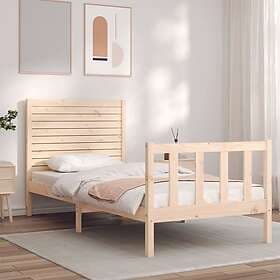 vidaXL Bed Frame med sänggavel massivt trä 3193166