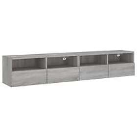 vidaXL Väggmonterad TV Stand 2 st grå sonoma 80x30x30cm konstruerat trä 836879