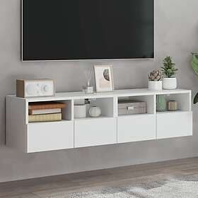 vidaXL Väggmonterad TV Stand 2 st vit 60x30x30 cm konstruerat trä 836855