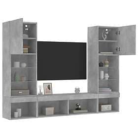 vidaXL TV Stand 5 parts LED concrete grey engineered wood 3216693
