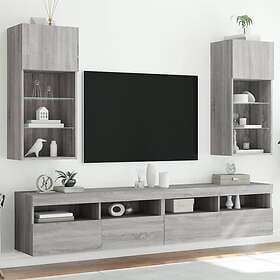 vidaXL TV Stand med LED-belysning 2 st grå sonoma 40.5x30x90 cm 837054